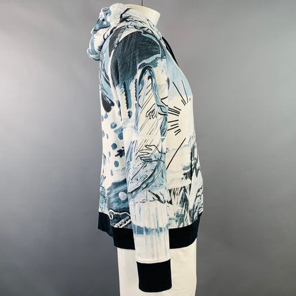 PS by PAUL SMITH Size XL White Navy Landscape Graphic Cotton Hoodie Sweatshirt - Picture 2 of 7